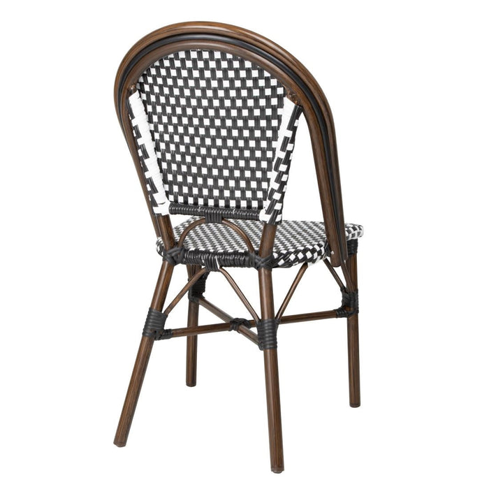 Bolero Parisian Style PE Rattan Chair Black Dot Mix (2 Pack) Bolero