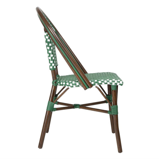 Bolero Parisian Style PE Rattan Chair Green Dot Mix (2 Pack) Bolero