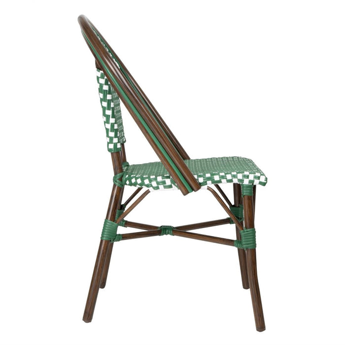 Bolero Parisian Style PE Rattan Chair Green Dot Mix (2 Pack) Bolero