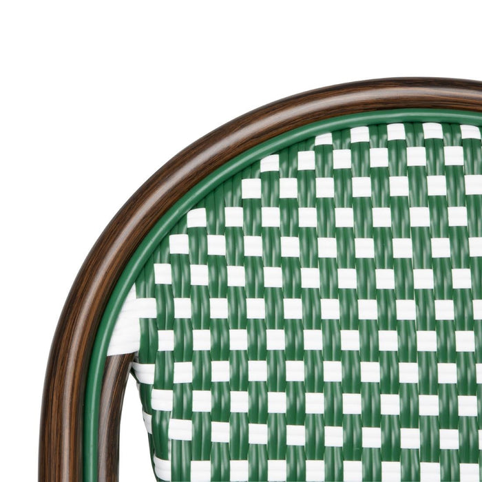 Bolero Parisian Style PE Rattan Chair Green Dot Mix (2 Pack) Bolero
