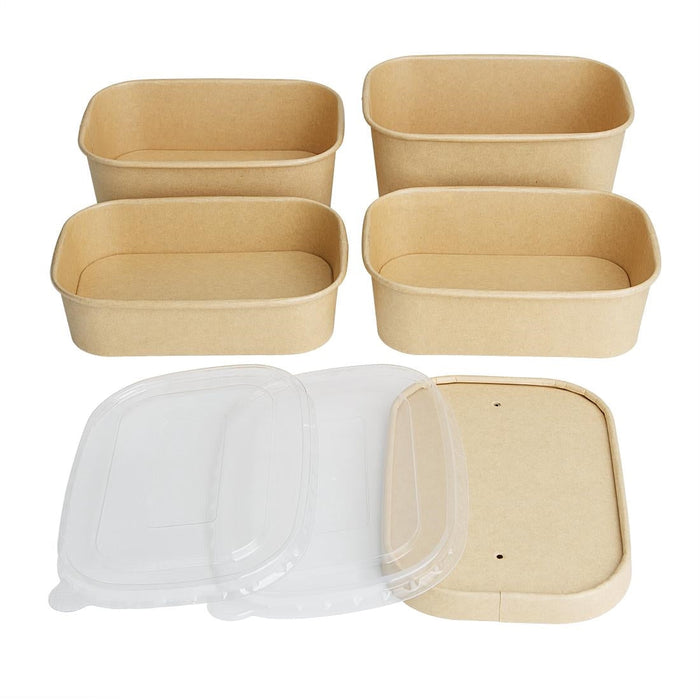 Fiesta Recyclable PET Lids for Rectangular Containers (300 Pack) Fiesta Recyclable