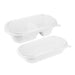 Fiesta Compostable Bagasse Oval 2-Compartment Container 900ml (100 Pack) Fiesta Compostable