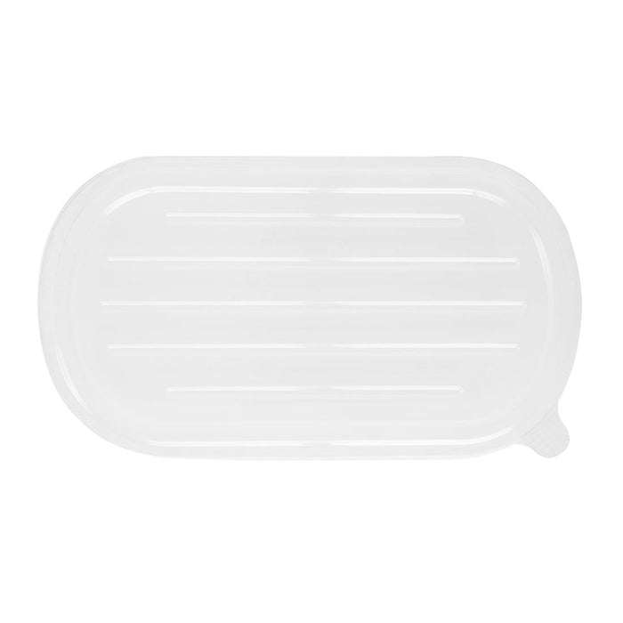 Fiesta Recyclable PET Lids for Bagasse Oval Containers (100 Pack) Fiesta Recyclable