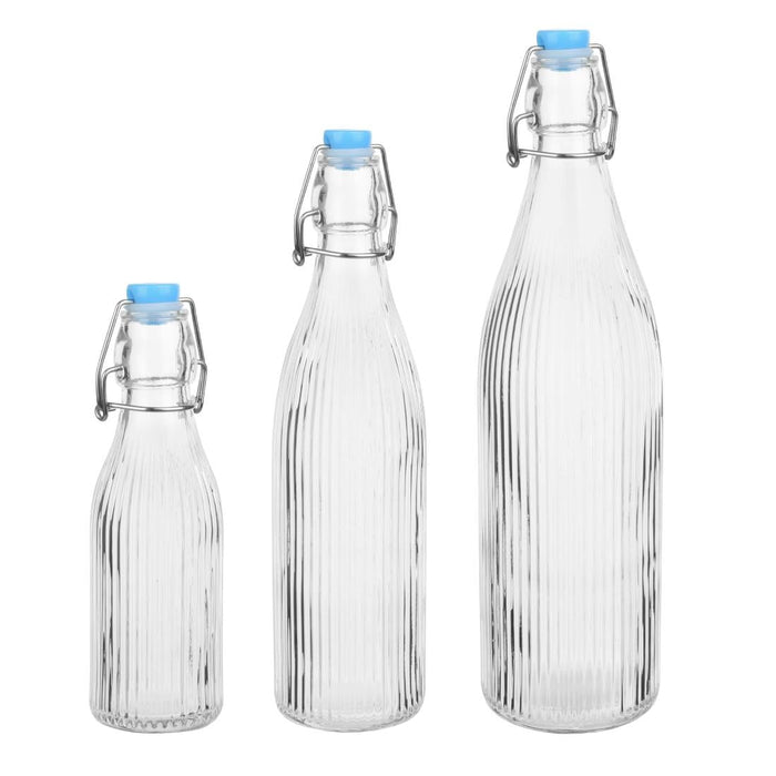Olympia Ridged Swing Top Water Bottles 200ml (6 Pack) Olympia