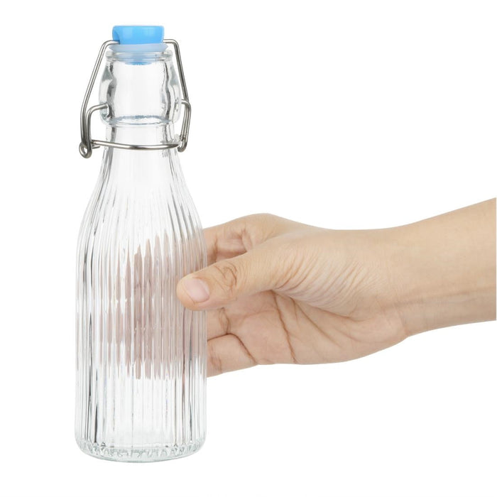 Olympia Ridged Swing Top Water Bottles 200ml (6 Pack) Olympia