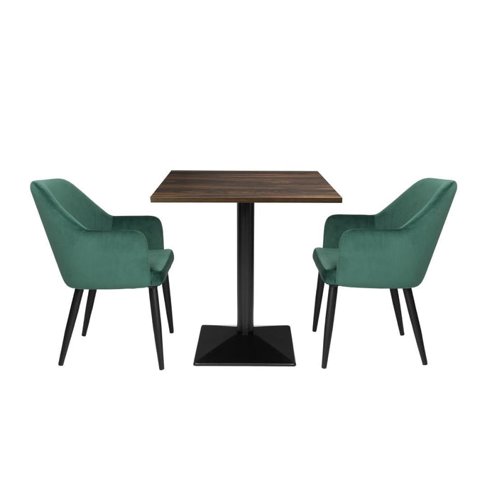 Bolero Complete Table Square Dark Wood Effect 700mm Bolero