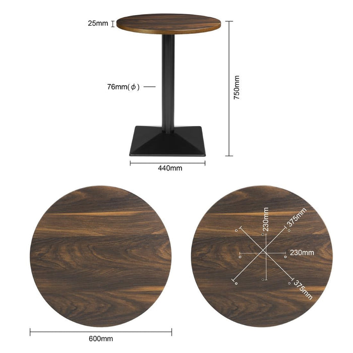 Bolero Complete Table Round Dark Wood Effect 600mm Bolero