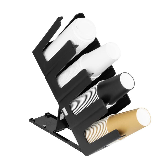 Nisbets Essentials 4-Slot Cup Holder Polypropylene Black Nisbets Essentials