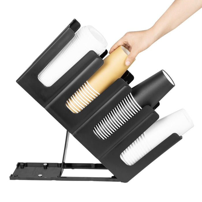 Nisbets Essentials 4-Slot Cup Holder Polypropylene Black Nisbets Essentials
