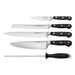 Contains: Paring, Bread, Carving, Chef Knives & Honing Steel. Packaged Length: 385mm