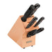 Includes Chef's Knife, Utility Knife, Paring Knife, Honing Steel, Kitchen Shears & Knife Block