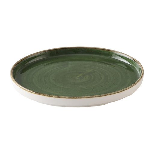 Churchill Stonecast Sorrel Green Walled Plates 255mm (6 Pack) Churchill Super Vitrified