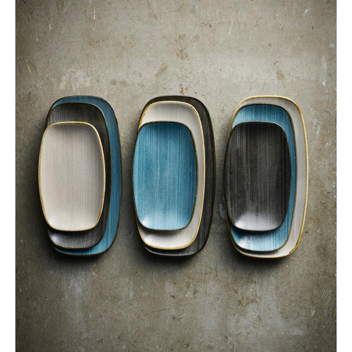 Churchill Stonecast Raw Grey Chefs Oblong Plates 280 x 152mm (12 Pack) Churchill Super Vitrified