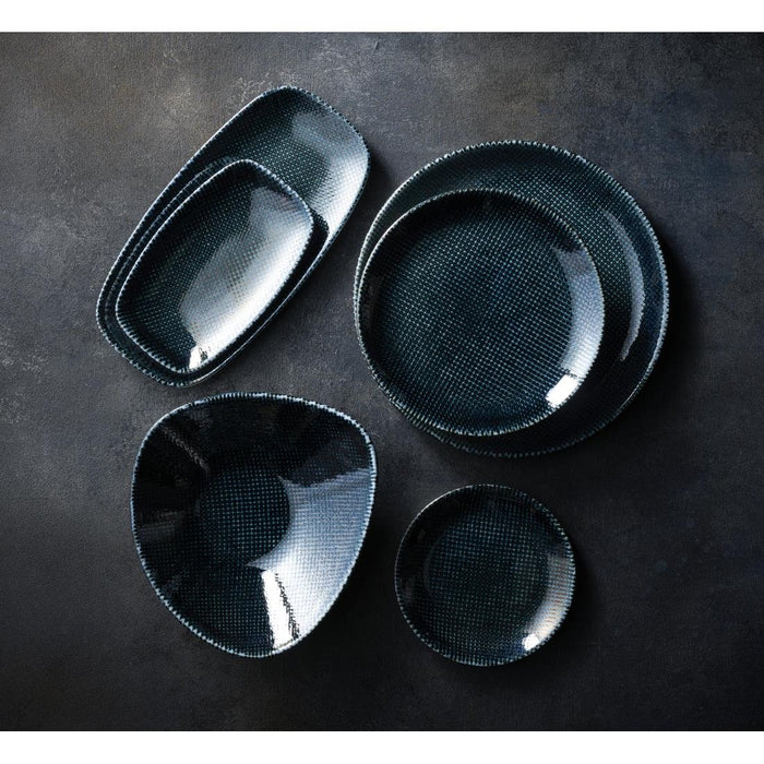 Churchill Studio Prints Astro Metallic Blue Chefs Oblong Plates 270x 127mm (12 Pack) Churchill Super Vitrified