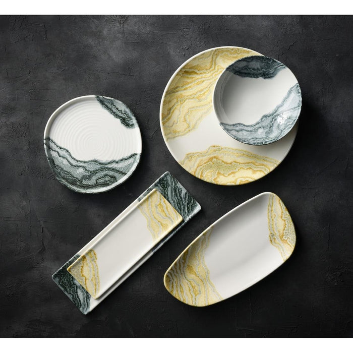 Churchill Tide Gold Oblong Plates 250x90mm (6 Pack) Churchill Super Vitrified