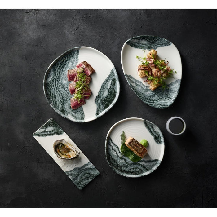 Churchill Tide Black Organic Walled Plates 203mm (6 Pack) Churchill Super Vitrified