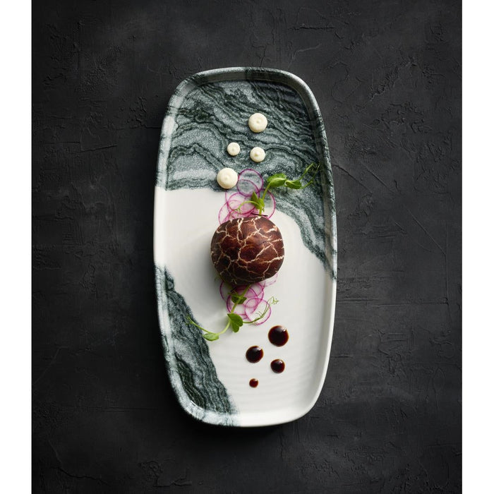 Churchill Tide Black Oblong Chefs Plates 280 x 127mm (6 Pack) Churchill Super Vitrified