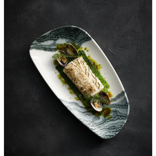 Churchill Tide Black Chefs Geo Plates 330 x 178mm (6 Pack) Churchill Super Vitrified