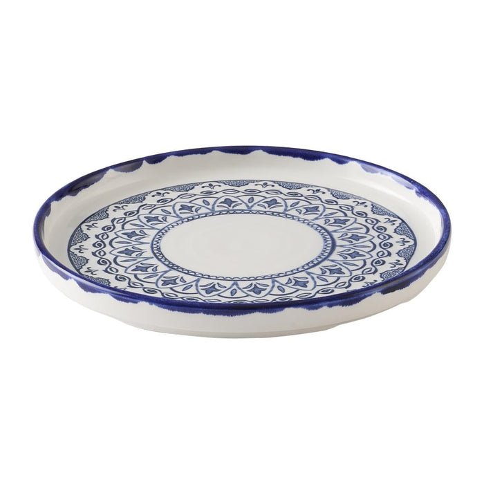 Dudson Harvest Moresque Walled Plates Blue 210mm (6 Pack) Dudson
