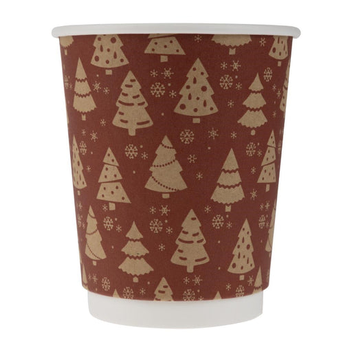 Fiesta Recyclable Christmas Double Wall Hot Cups 8oz (500 Pack) Fiesta Recyclable
