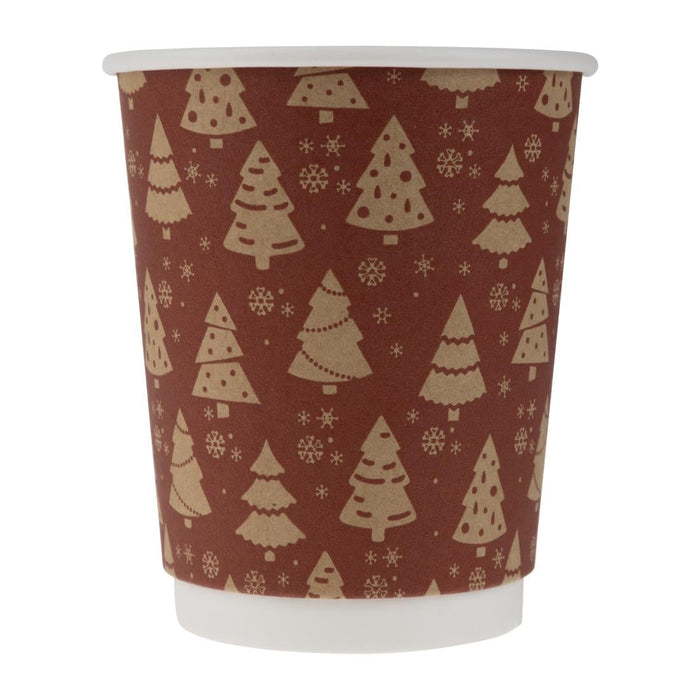 Fiesta Recyclable Christmas Double Wall Hot Cups 8oz (500 Pack) Fiesta Recyclable