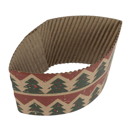 Fiesta Recyclable Christmas Cup Sleeves for 8oz Hot Cups (100 Pack) Fiesta Recyclable