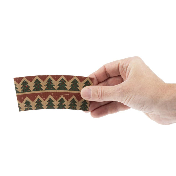 Fiesta Recyclable Christmas Cup Sleeves for 8oz Hot Cups (100 Pack) Fiesta Recyclable