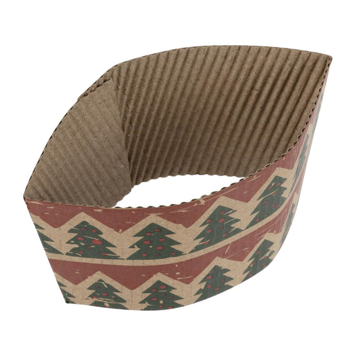 Fiesta Recyclable Christmas Cup Sleeves for 12oz Hot Cups (100 Pack) Fiesta Recyclable