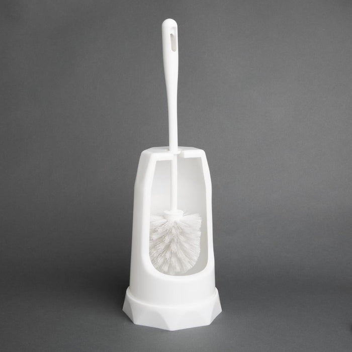 Jantex Round Toilet Brush & Holder - White Jantex