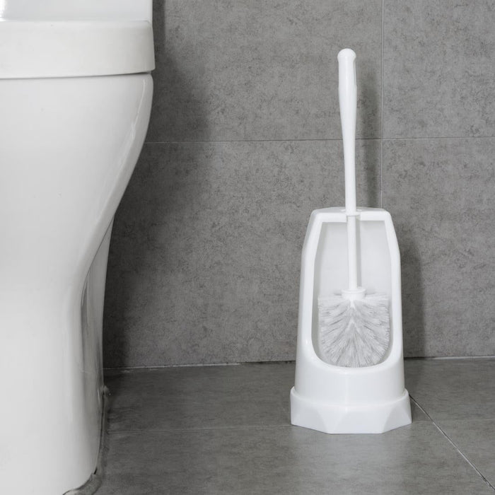 Jantex Round Toilet Brush & Holder - White Jantex
