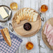 Olympia Round Dish Acacia Wood Metal Handles 345x305x80mm Olympia