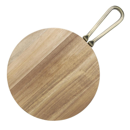 Olympia Round Paddle Board Acacia Wood Metal Handle 458x305mm Olympia