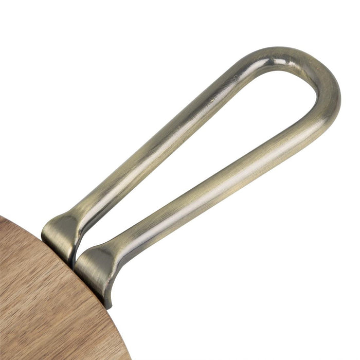 Olympia Round Paddle Board Acacia Wood Metal Handle 458x305mm Olympia