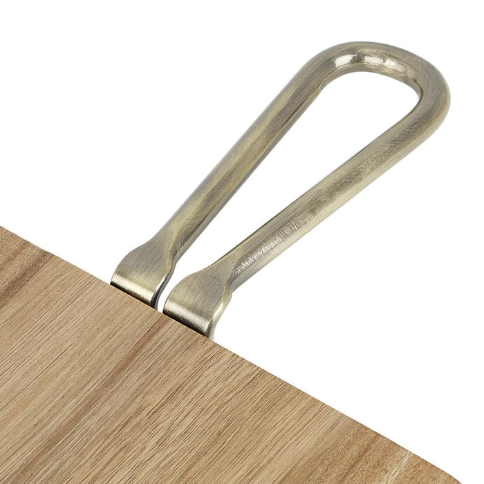 Olympia Rectangular Paddle Board Acacia Wood Metal Handles 615x260x20mm Olympia