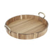 Olympia Round Tray Acacia Wood with Metal Handles 440x405x100mm Olympia