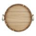 Olympia Round Tray Acacia Wood with Metal Handles 440x405x100mm Olympia