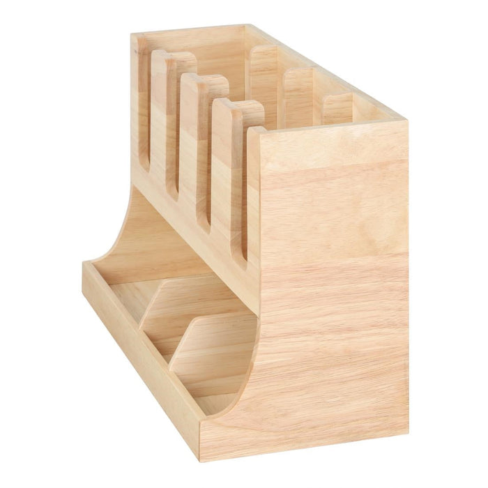 Olympia Cup and Condiment Station Hevea Wood 450x120x240mm Olympia