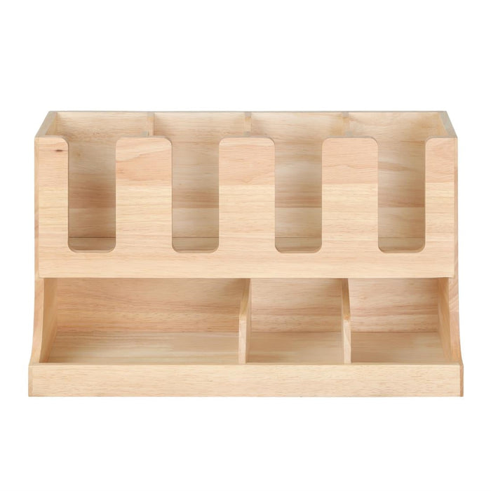 Olympia Cup and Condiment Station Hevea Wood 450x120x240mm Olympia