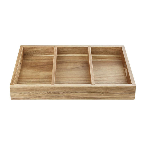 Olympia 3 Section Cutlery Tray Acacia Wood Olympia