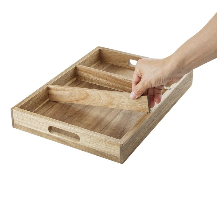 Olympia 3 Section Cutlery Tray Acacia Wood Olympia