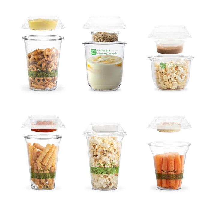 Vegware Combo Lid for Cold Cups and Bella Pots 96-Series (1000 pack) Vegware