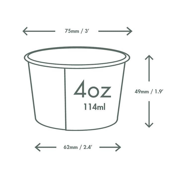 Vegware Single Scoop Ice Cream Pot Tutti Frutti 4oz (1000 Pack) Vegware