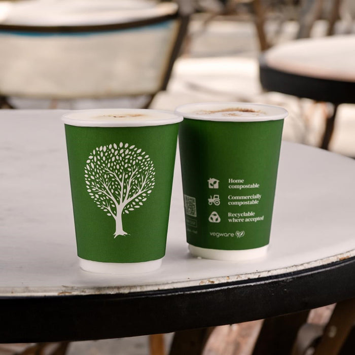 Vegware Green Tree Double Wall Hot Cups 8oz 79-Series (500 Pack) Vegware