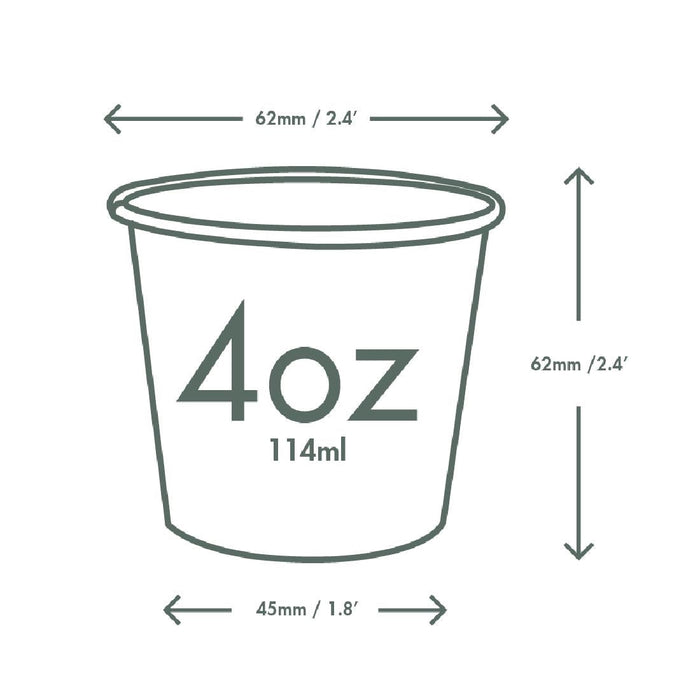 Vegware Green Tree White Hot Cups 4oz 62-Series (1000 Pack) Vegware