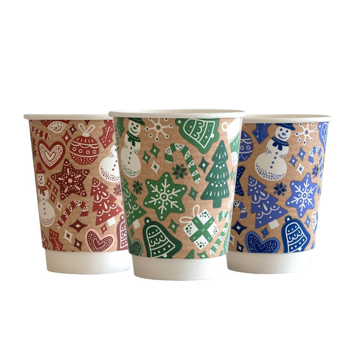 Vegware Christmas Double Wall Hot Cup 79-Series 8oz (500 pack) Vegware