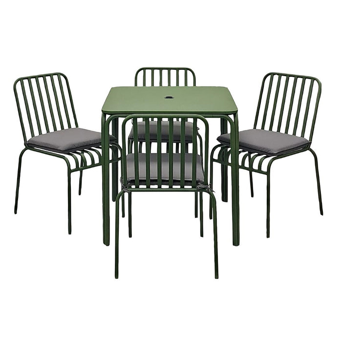 Dimensions: Table 750(H)x750(W)x750(D)mm, Chairs 820(H)x500(W)x550(D)mm
