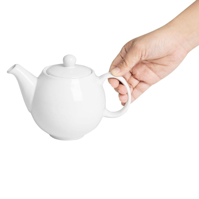 Olympia Café Teapot White 450ml (2 Pack) Olympia