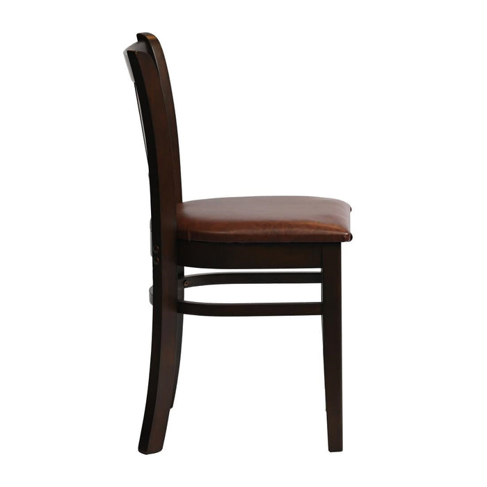 Manhattan Dining Chair in Dark Walnut with Bison Espresso Seat (2 Pack) Everyday