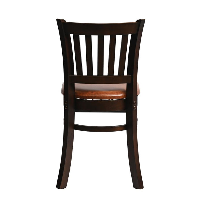 Manhattan Dining Chair in Dark Walnut with Bison Tan Seat (2 Pack) Everyday