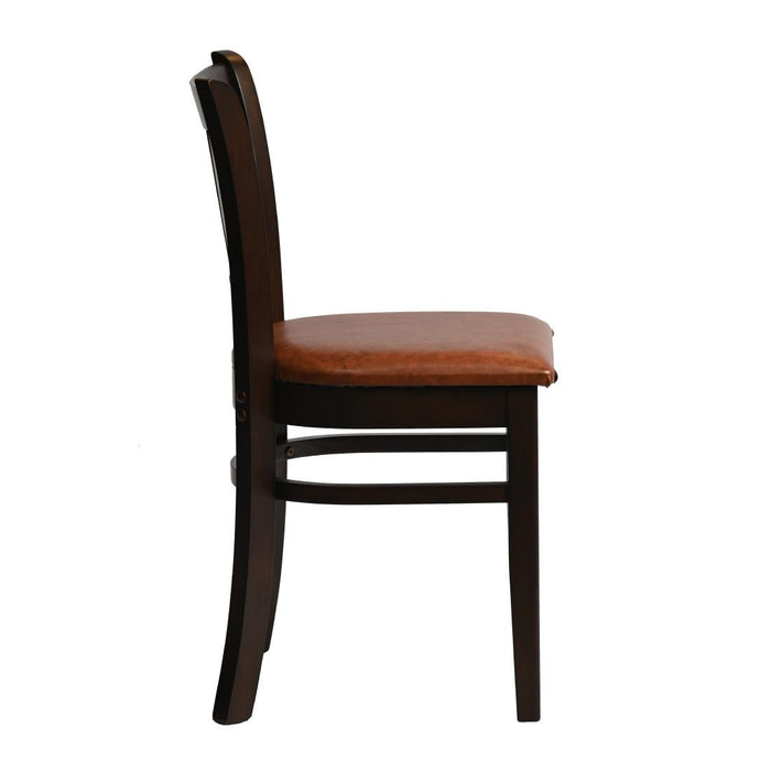 Manhattan Dining Chair in Dark Walnut with Bison Tan Seat (2 Pack) Everyday